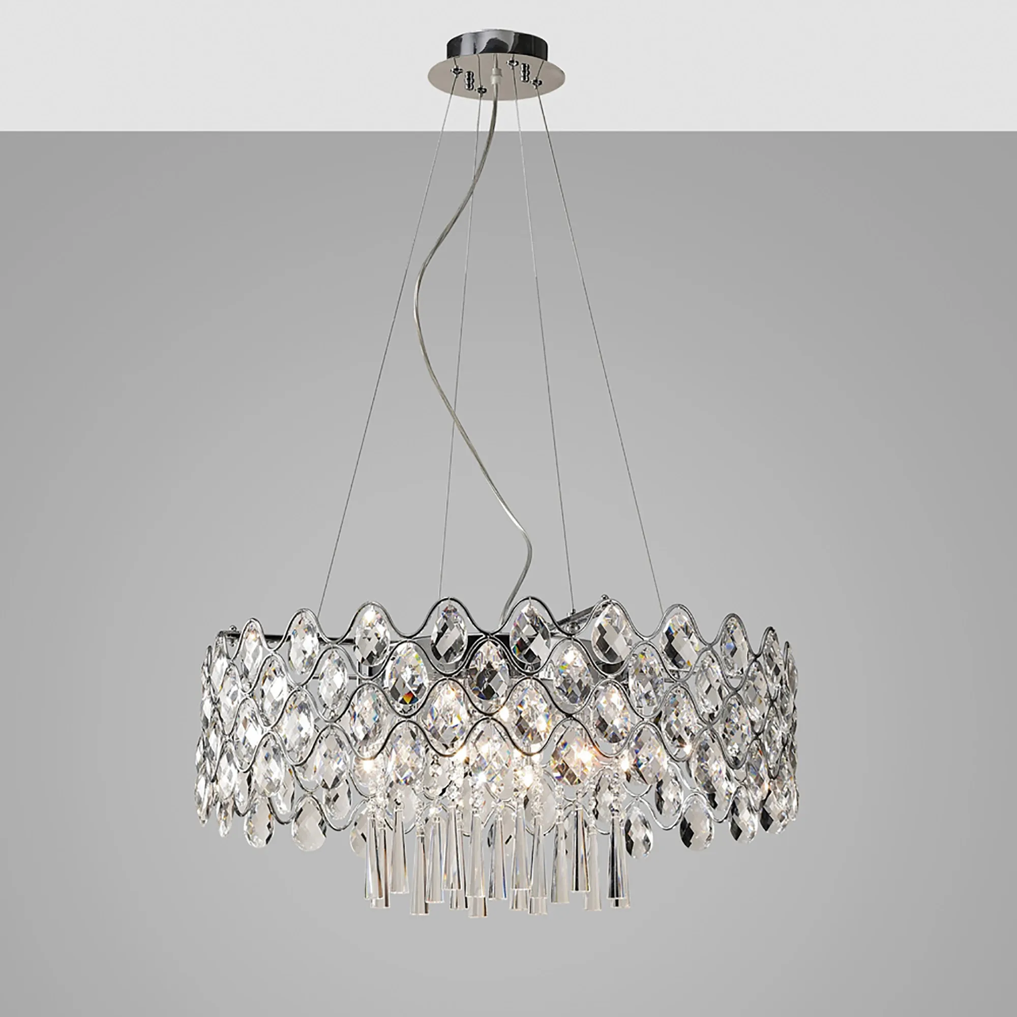 Kenzie Crystal Ceiling Lights Diyas Statement Crystal Fittings